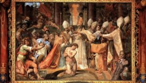 Cristoforo Roncalli detto il Pomarancio - Battesimo di Costantino
