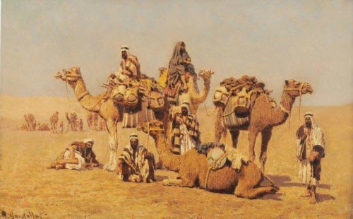 Roberto Guastalla (1855-1912): Carovana in sosta nel deserto