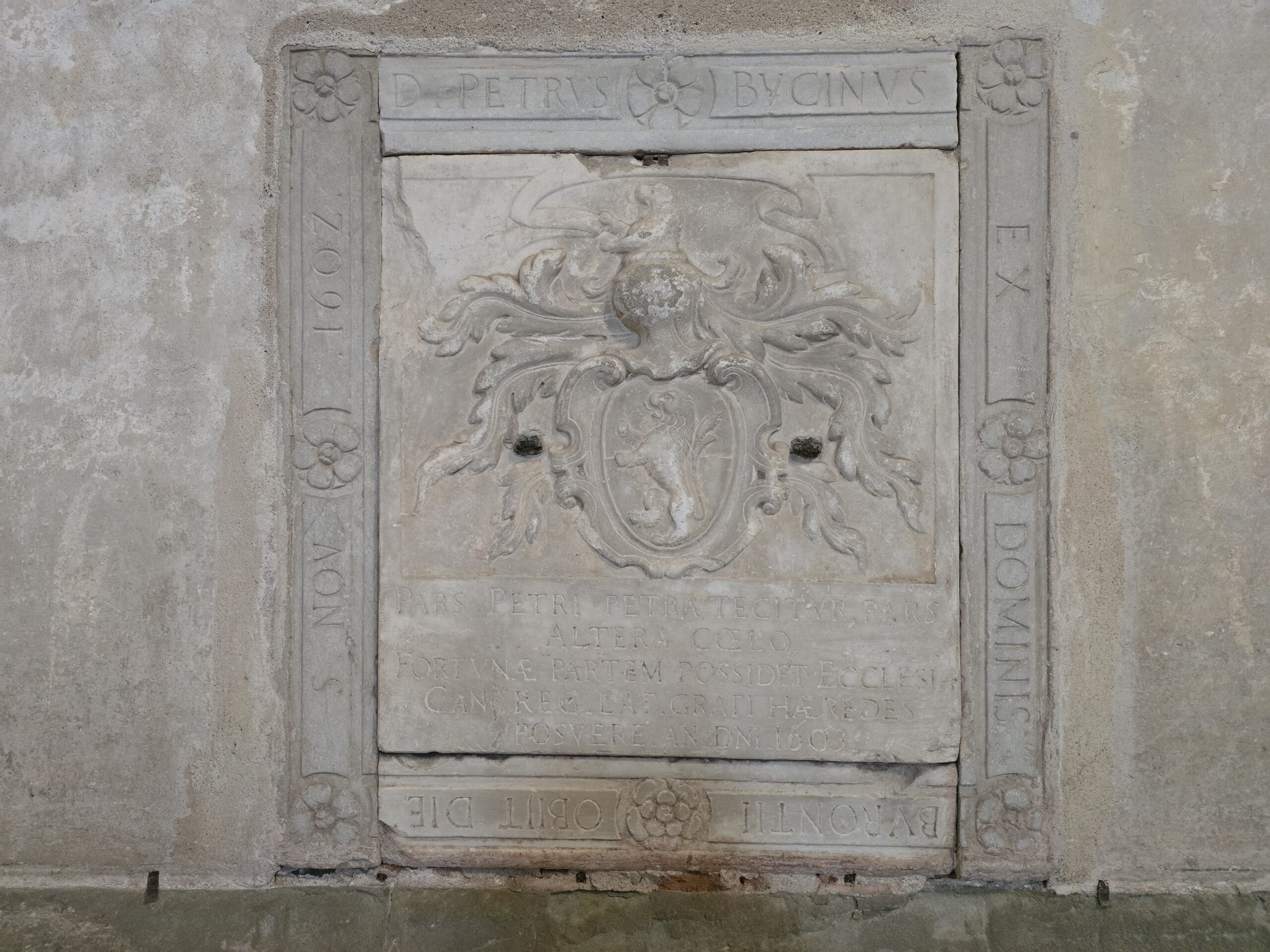 Lapide Funeraria di Pietro Bucini nella Basilica di Sant’Andrea a Vercelli